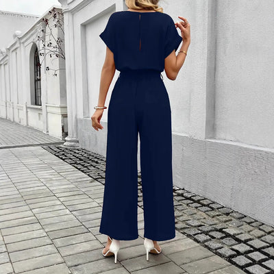 Chic Women's Wide-Leg Jumpsuit with Waist Knot