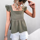 Chic Ruffle Detail Women's Top