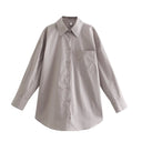 Chic Women's Long Sleeve Blouse in Fine Cotton