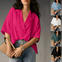Chic Oversized Short Sleeve Blouse for Women