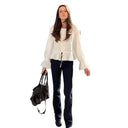 Chic Blouse with Statement Sleeves & Elastic Waist