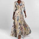 Chic V-Neck Printed Peplum Dress