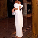 Chic Off-Shoulder Maxi Dress with Flattering Silhouette