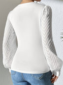 Chic Puff Sleeve V-Neck Bodysuit for Women