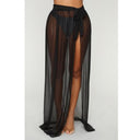 Chic High Slit Wrap Skirt in Sheer Chiffon