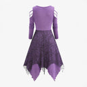Gothic Lace-Trim Maxi Dress for Women