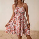 Floral Spaghetti Strap Dress with Ruffled Hem