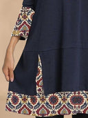 Artistic Women's Tunic Dress with Unique 3/4 Sleeves