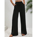 Chic Palazzos with Elastic Waist and Pocket Design