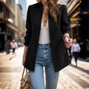Chic Women's Houndstooth Blazer with Classic Design