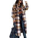 Chic Oversized Checkered Blouse for Women