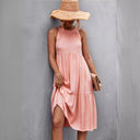 Flared Skirt High Neck Summer Dress for Women