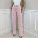 High-Waisted Ladies' Diamond Pattern Trousers