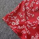 Floral Accent Women's Blouse Dress with Button Placket