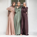 Flowing Sleeve Women's Maxi Dress with Stylish Waist Belt