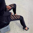 Stylish Women's Leggings with Mesh Accents