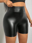 Trendy High-Waisted Faux Leather Shorts for Women