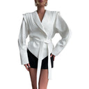 Chic Women's Blazer with Stylish Collar & Belt