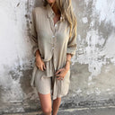 Stylish Cotton Shorts Set with Oversized Shirt for Women