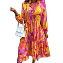 Chic Women's Long Sleeve Shirt Dress with Adjustable Waist