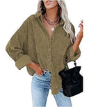 Chic Women's Corduroy Button-Up Blouse