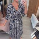 V-Neck Maxi Dress with Flowing Sleeves for Women