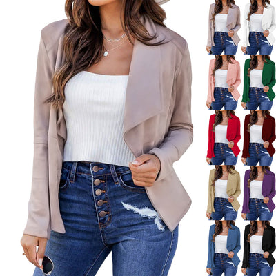 Chic Open-Cut Women's Blazer Jacket