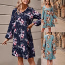 Floral Sleeve Ladies' Blouse Dress