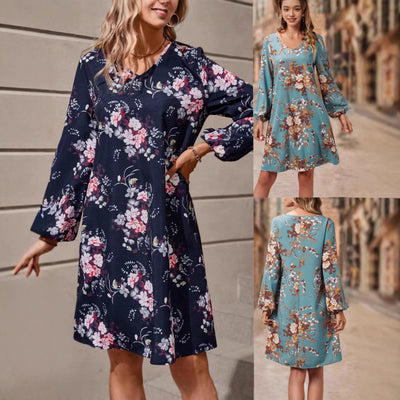 Floral Sleeve Ladies' Blouse Dress