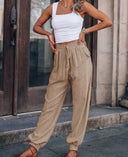 Women’s Relaxed Fit Pants with Elastic Waist and Handy Pockets