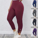 Chic Women's High-Waisted Leggings with Trendy Cut Accents