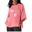 Floral Print Women's Blouse with Chest Pocket