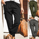 Women's Relaxed Fit Cargo Pants with Elastic Waist and Utility Pockets