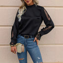 Chic Women's Lace Insert Top - Stylish Design