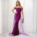 Glamorous Evening Dress with Glitter & Tulle Details