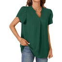 Chic V-Neck Blouse with Puff Sleeves
