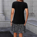 Chic Women's Short Sleeve Striped Dress with Flowy Skirt