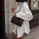 Striped Oversized Shirt Dress for Women