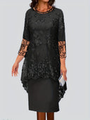 Floral Lace Sleeve Blouse Dress for Women