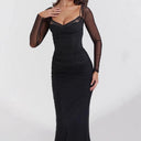 Chic Long-Sleeve Maxi Dress with Stylish Ruffles