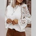 Lace Blouse with Ruffle Sleeves for Women