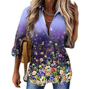 Floral Gradient Women's Blouse for Chic Style