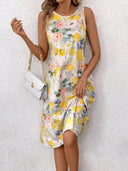 Floral Summer Dress for Women - Flowing Sleeveless Style