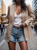 Chic Honeycomb Textured Women's Blazer