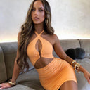 Chic Women's Cut-Out Halter Neck Dress