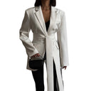 Chic Women's Blazer with Waist Belt