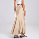 Chic Diagonal Seam Maxi Skirt for Women