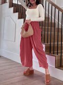 Chic Palazzo Pants for Women with Elastic Waist and Pockets