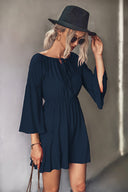 Chic Women's Spring Mini Dress with Flowy Sleeves