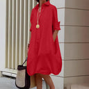 Chic Women's Shirt Dress with Wide Hem
